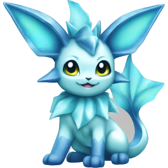 Kawaii Gorgeous Beautiful Shiny Sparkly Vaporeon-Glaceon-Pokémon full body emoji