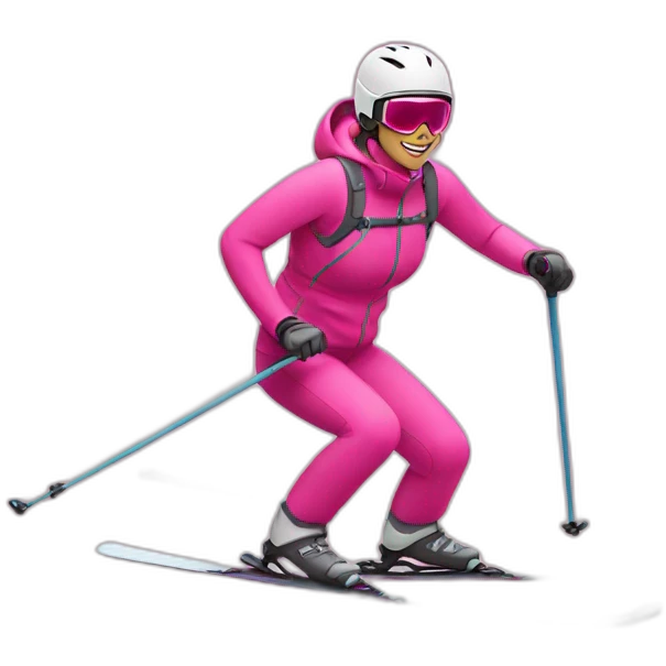 skiing in pink tones emoji