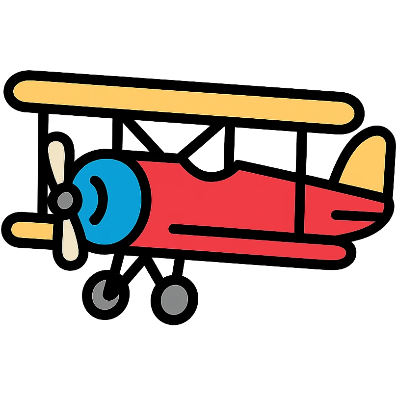 biplane icon with color outline emoji