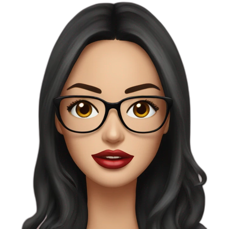 Megan Fox con lentes y suéter emoji