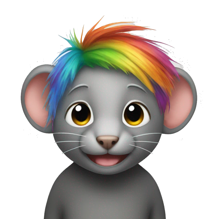 Rat either rainbow hair emoji