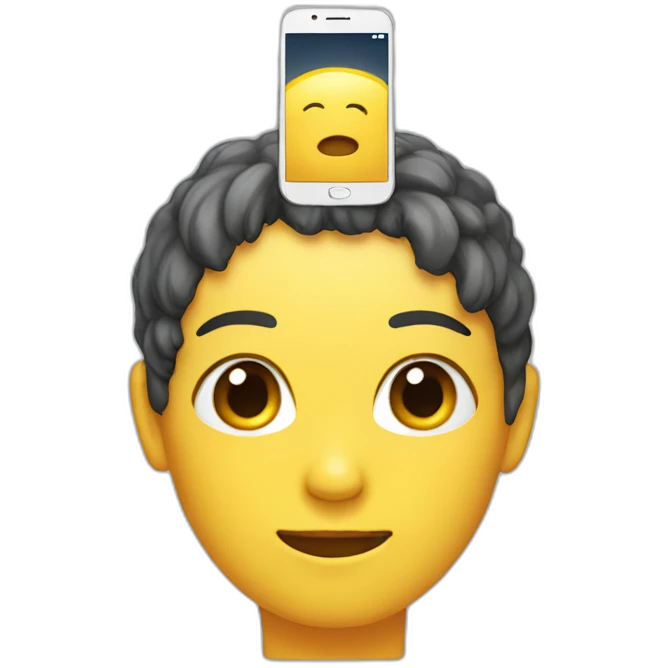 Phone on the head mia emoji