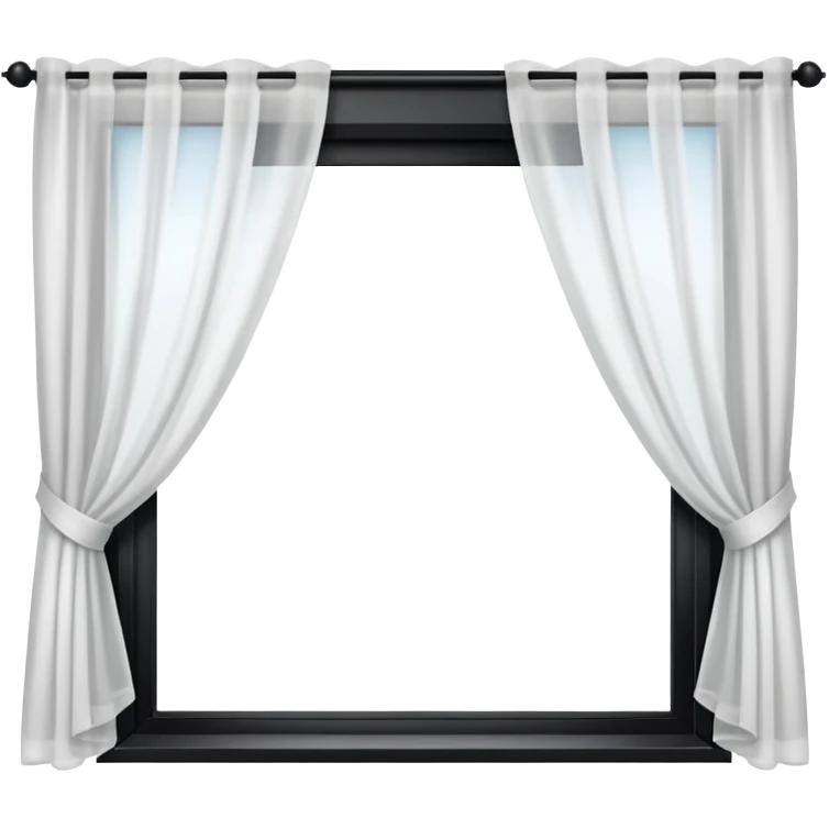 Открытое окно со шторами  emoji