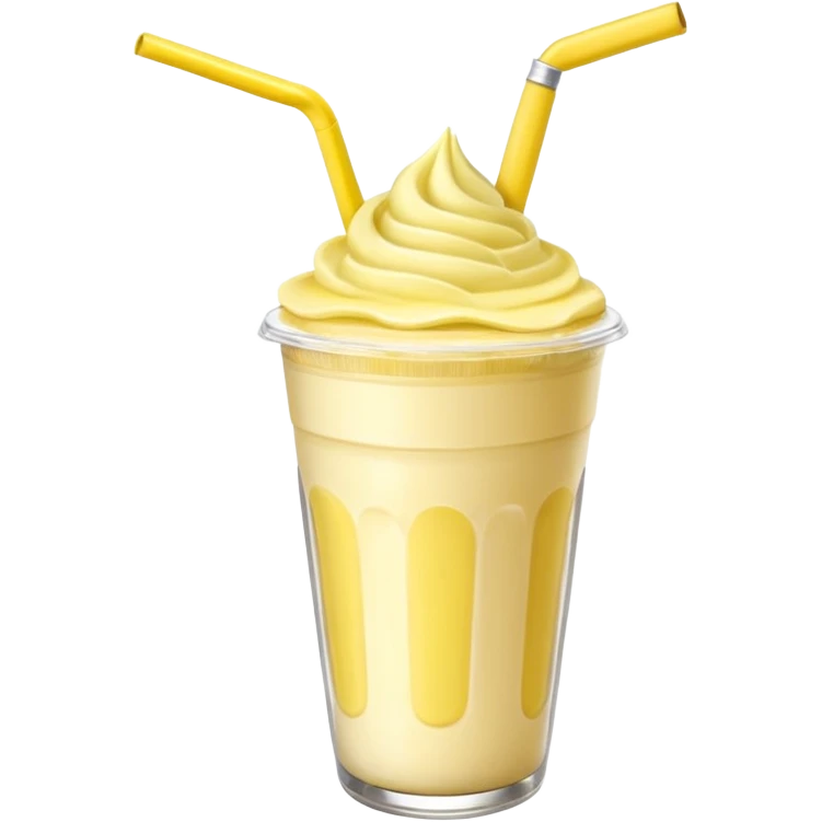 banana milkshake in a take-out cup with glassess and long lashes and banana on top emoji