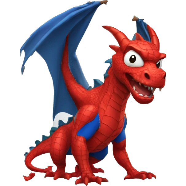 Dragon in a spider-man suit emoji