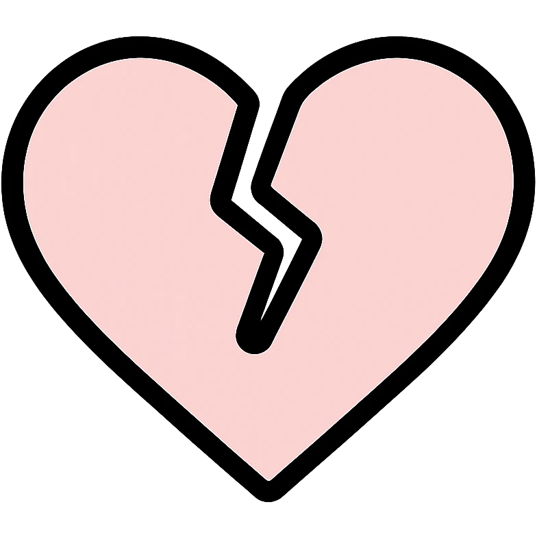 simple cracked heart, minimalist style, Discord role icon emoji