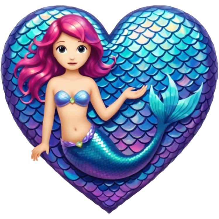 heart with a mermaid motif emoji