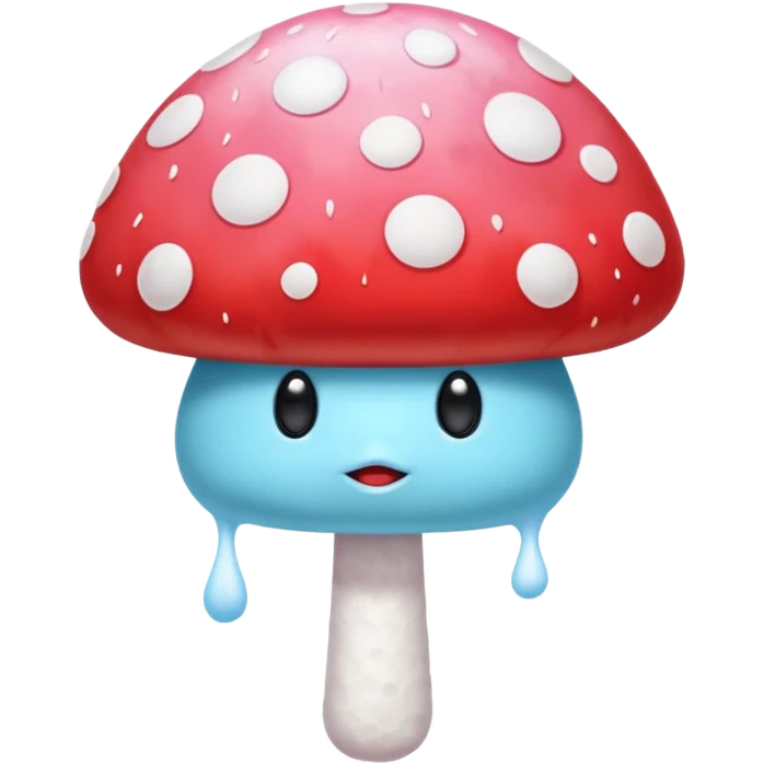 mushroom fly agaric with cotton candy multicolored emoji
