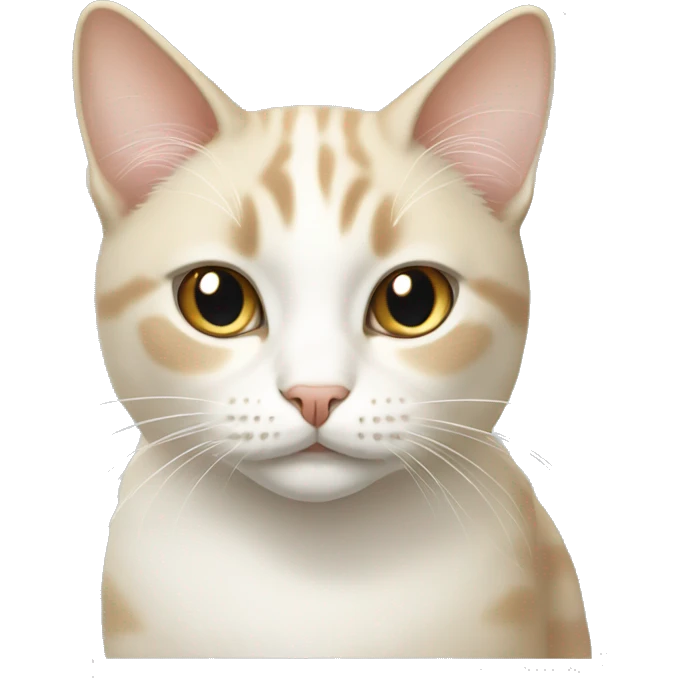 Light beige and white cat emoji
