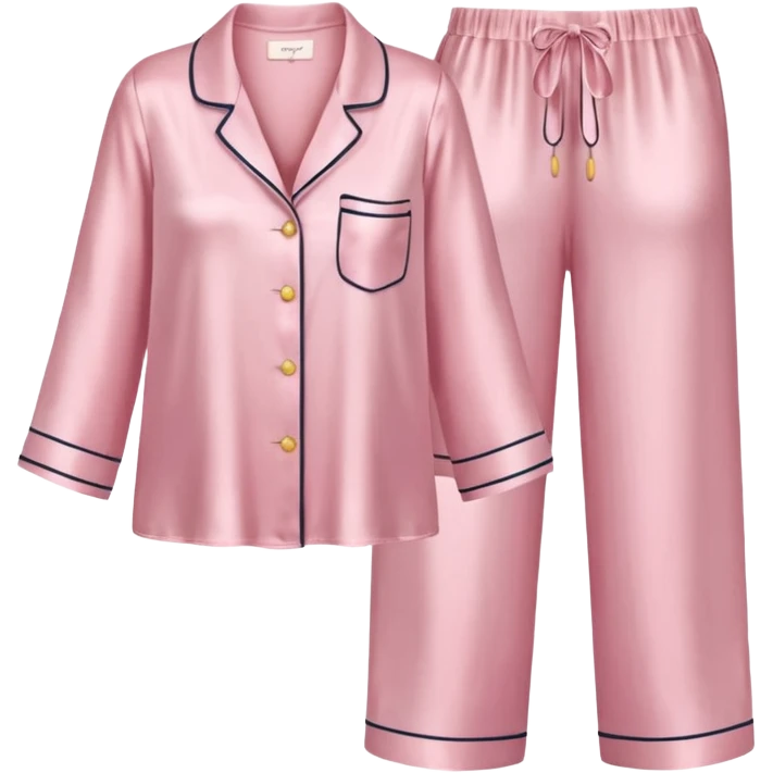 Light pink silk pyjamas set emoji
