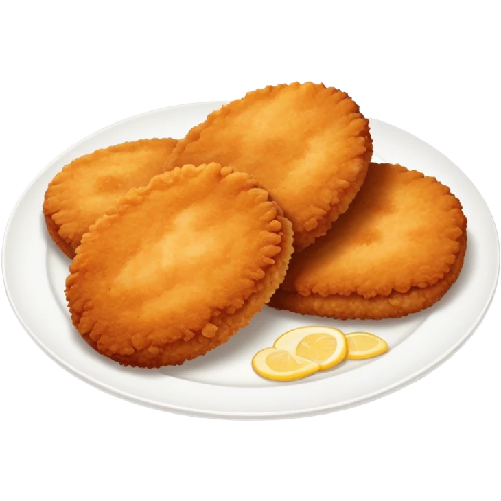 Plate of chicken cutlet  emoji