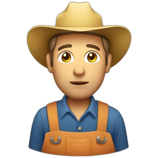 a farmer tired emoji
