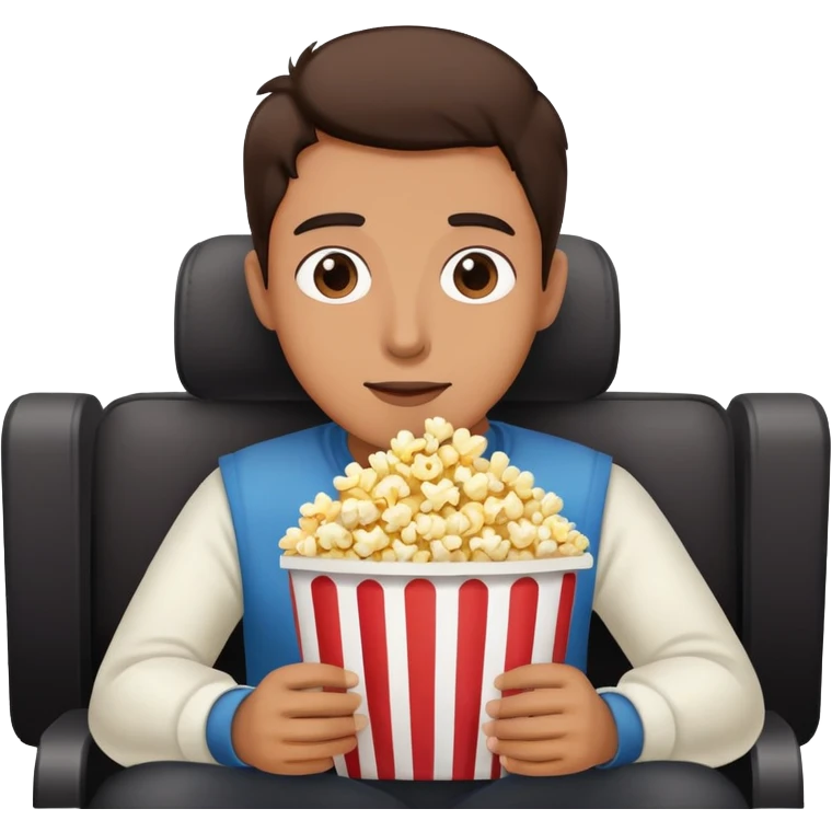 person watching a movie with popcorn emoji