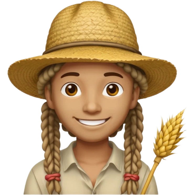 dreadlocks Traveler with straw hat emoji