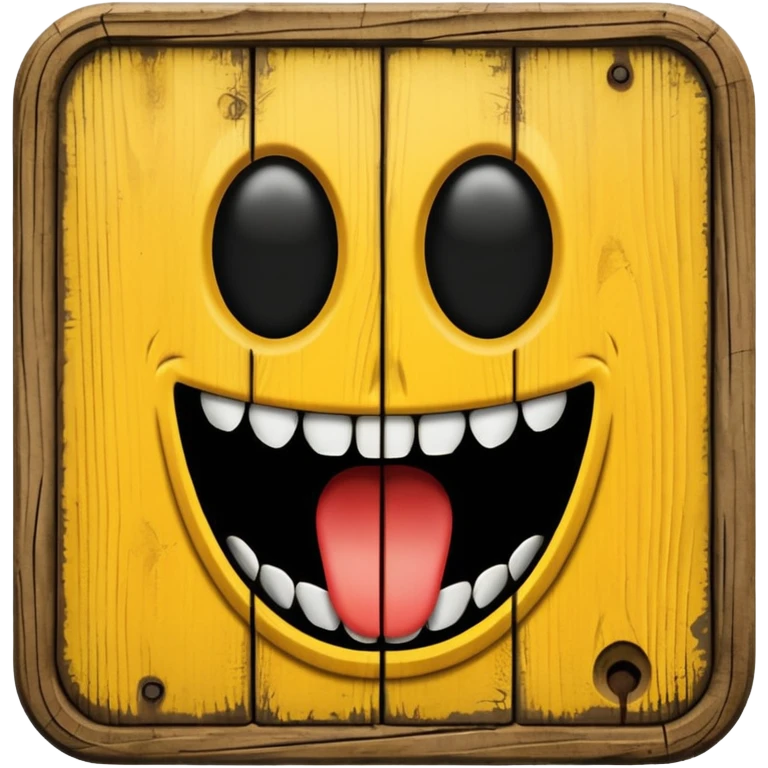 A warning sign that says “I bite” on it emoji