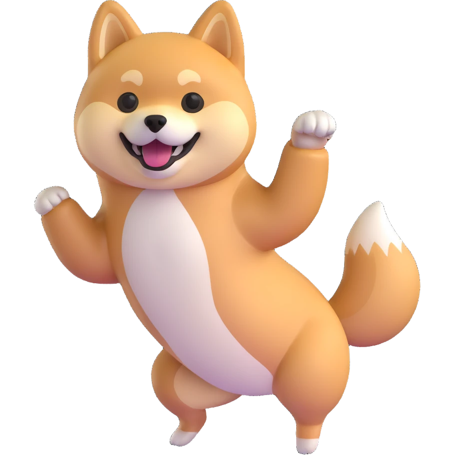 happy shiba inu dancing emoji