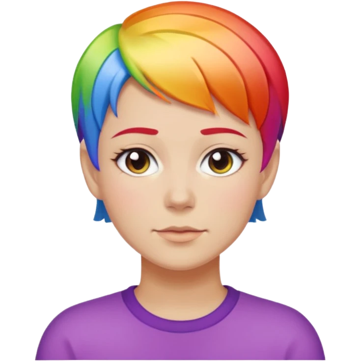 White lesbian with short hair rainbow coloured skin emoji