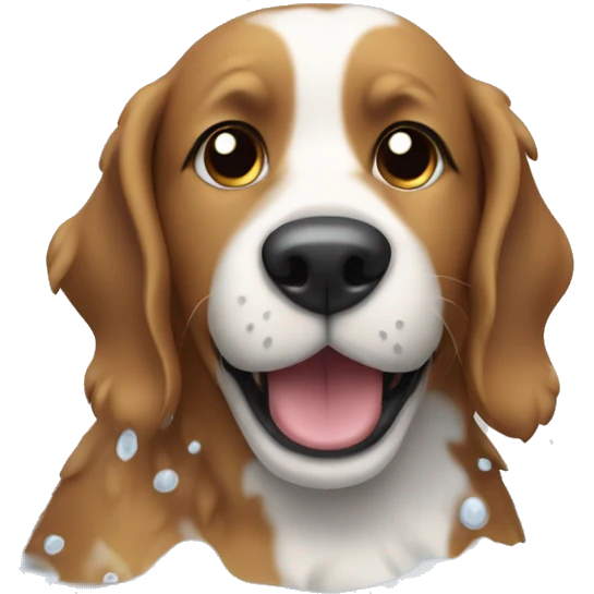Dog getting a bath emoji