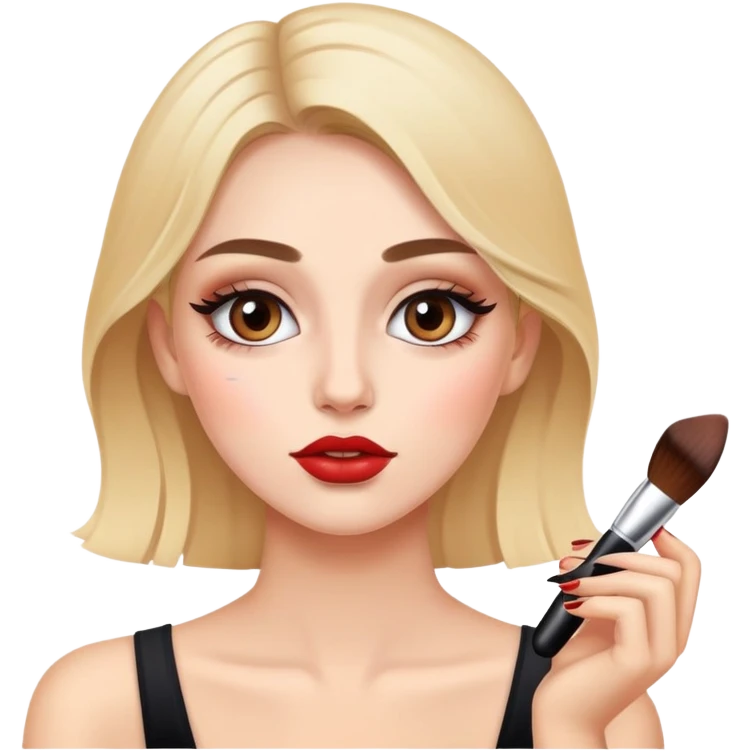 A girl putting on makeup  emoji