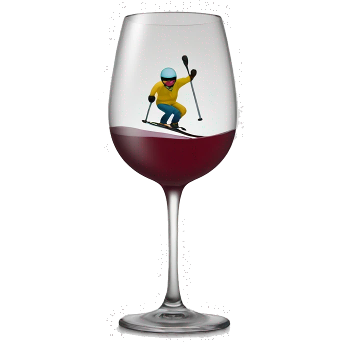 skiing wine glass emoji