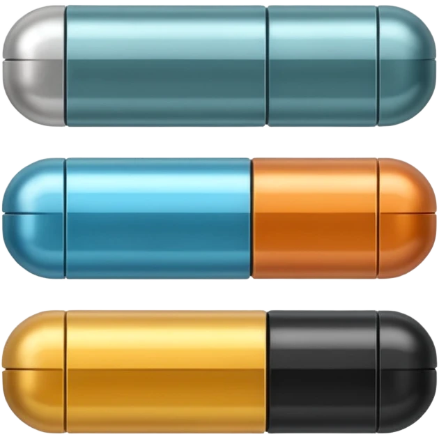Realistic capsules open with neutral color emoji