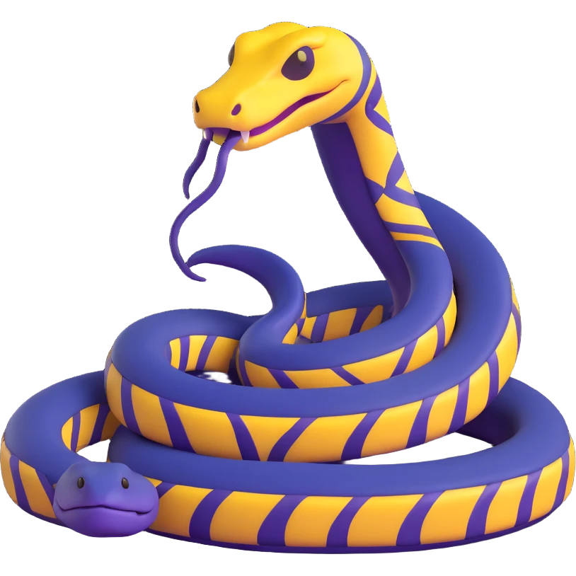A stylish sticker featuring a snake in dark blue and dark purple tones for the Snakebite community. emoji