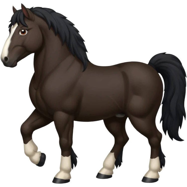 Black Clydesdale 4 legs  emoji