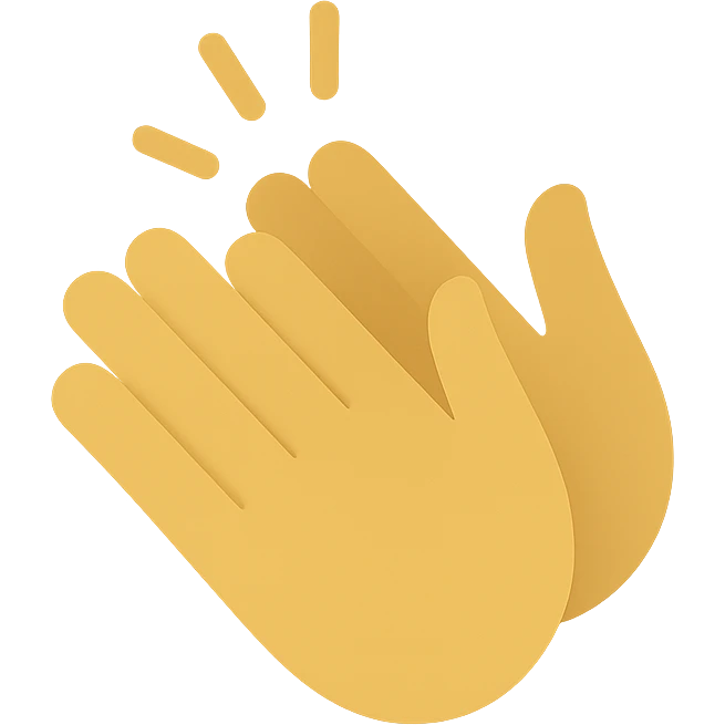 two hands clapping, color filled, bold and clear emoji