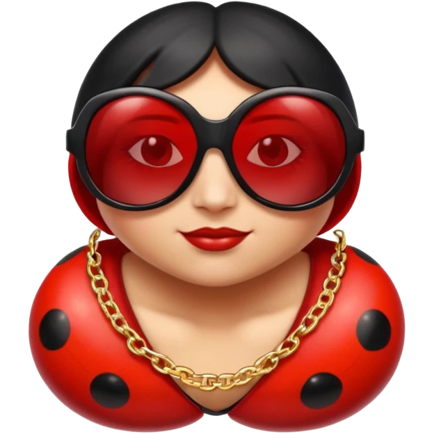 a ladybug thug with sunglasses and a necklace on emoji