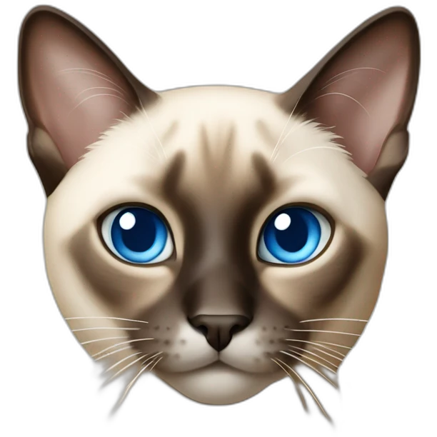 siamese Cat with blue eyes and white chin emoji