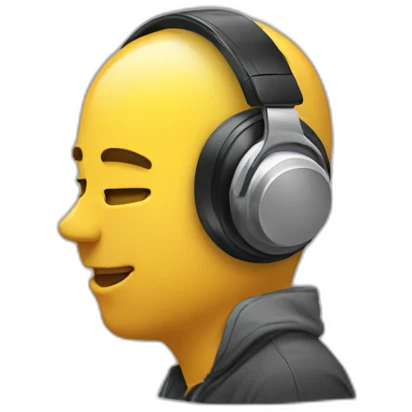 Head with headphones enjoys music emoji