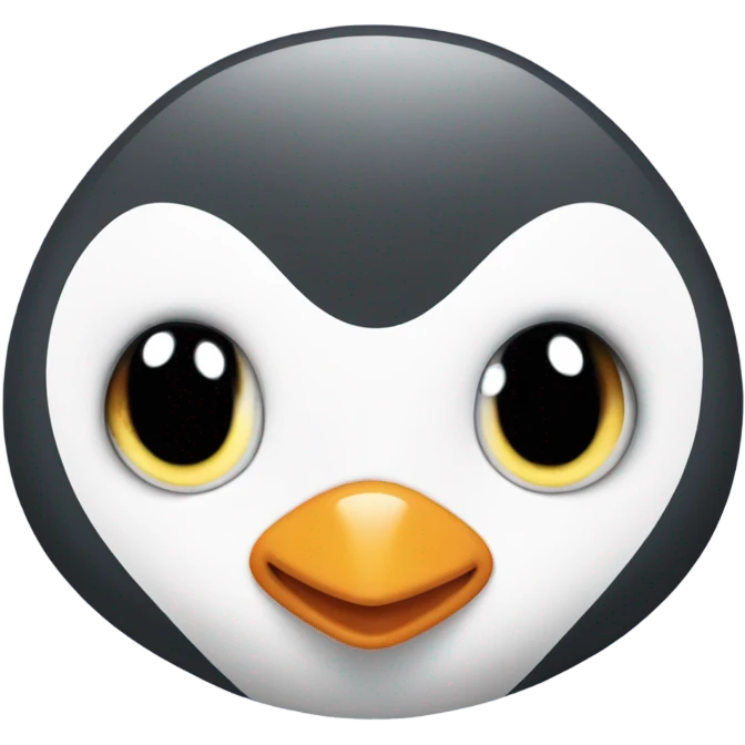 A cute grey and white baby penguin emoji