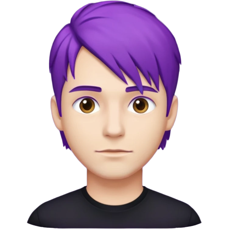 man with purple hair and black shirt emoji