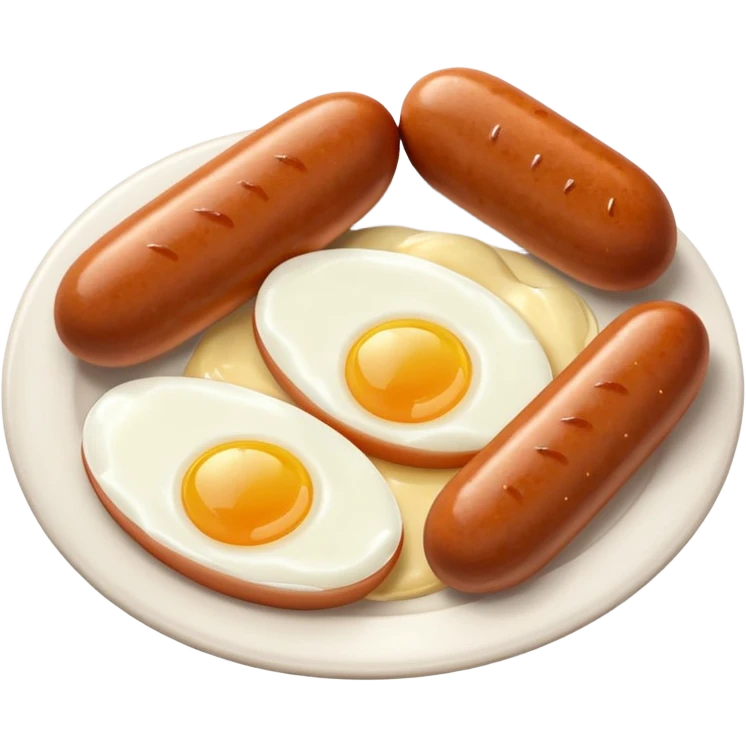 Two boiled eggs and two breakfast sausage restaurant style emoji