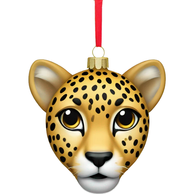 Cheetah print Christmas ornament  emoji