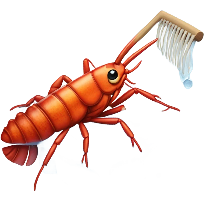 Crayfish with ice hockey stick emoji