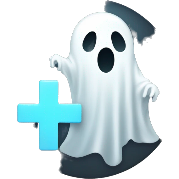 Ghost with medical cross emoji