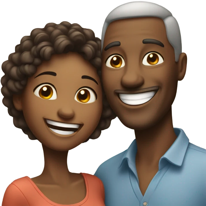 happy man and women having fun emoji