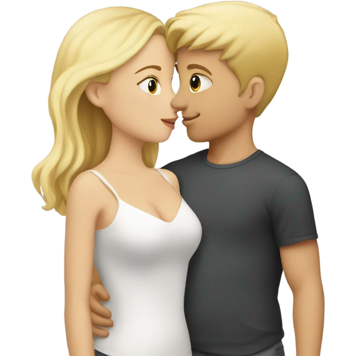 blonde boy kissing blonde girl emoji