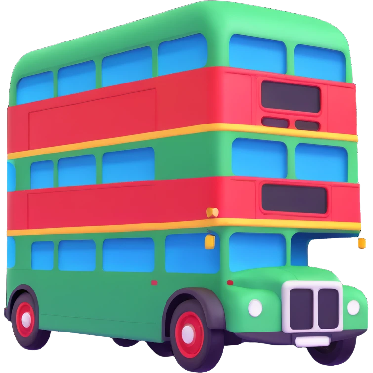 green double decker bus emoji