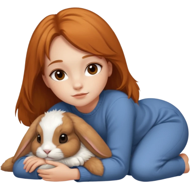 can she have brown eyes laying on the ground next to ginger holland lop emoji