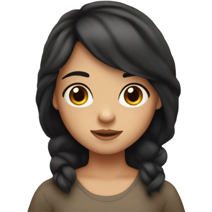Brunnet girl with freckles and brown eyes emoji