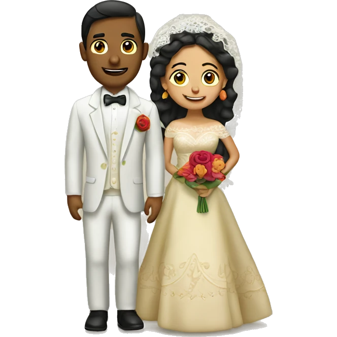 Mexican bride and groom emoji