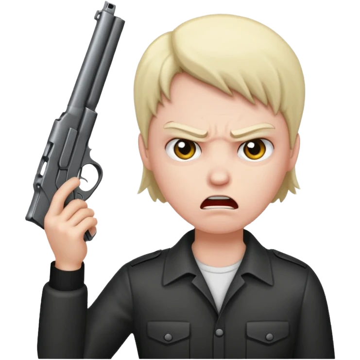 create a emoji where a mad/sad person is holding a gun to their head emoji