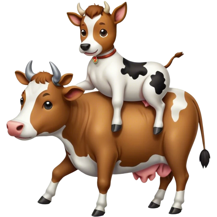 Dog on the cow emoji