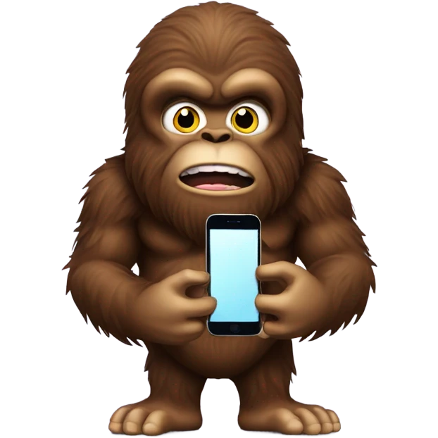 Bigfoot on the phone emoji