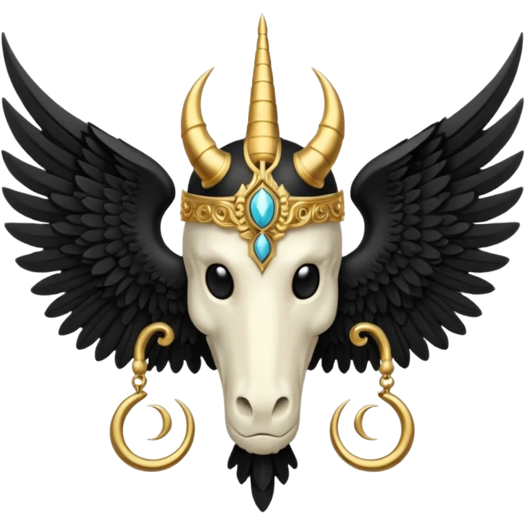 holy saint emblem with black wings with horn emoji
