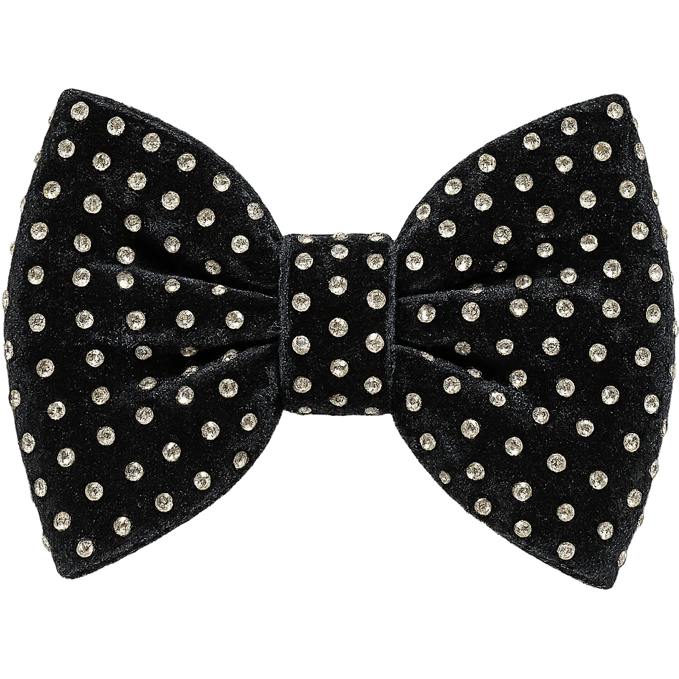 kpop idol bow tie with velvet and rhinestones, fashionable emoji