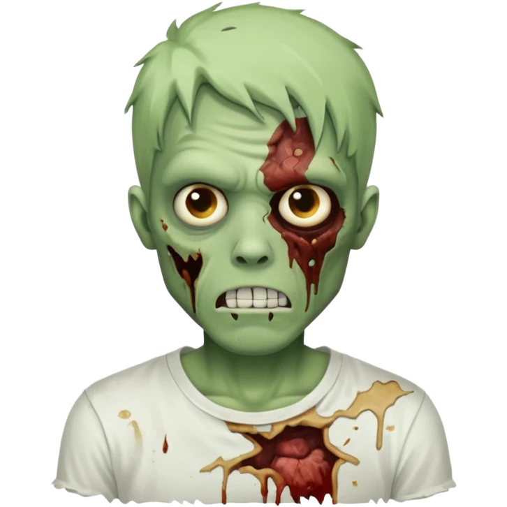 Zombie guy ios emoji wearing a white t shirt emoji
