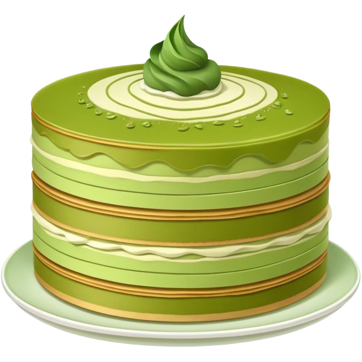 Matcha crepe cake with thin green tea layers emoji